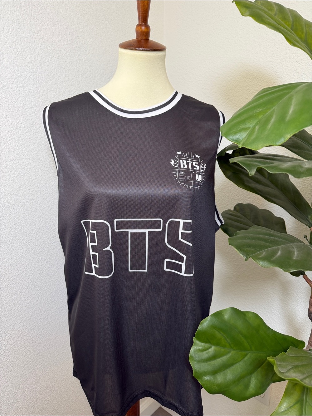 BTS RM Black Sleeveless Jersey + Clear Photo Card Lanyard